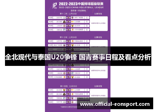 全北现代与泰国U20争锋 国青赛事日程及看点分析