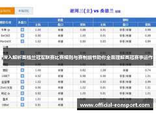 深入解析英格兰冠军联赛比赛规则与赛制细节助你全面理解英冠赛事运作
